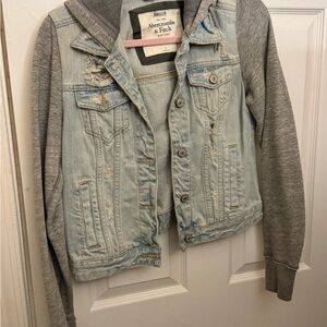 Abercrombie & Fitch Kids Light Blue and Gray Jean Jacket